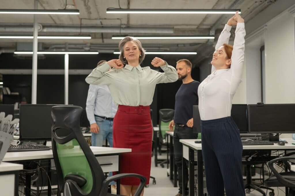 étirements sur le lieu de travail